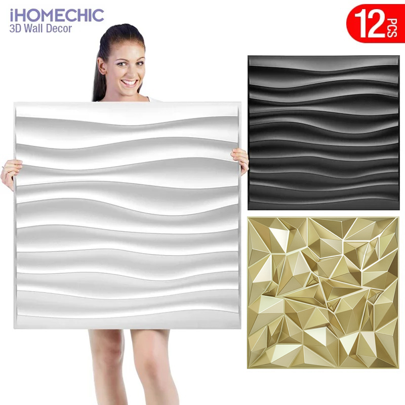 12 peças 50x50cm Painel de Par - Pvc Panel Background avaliação e preço